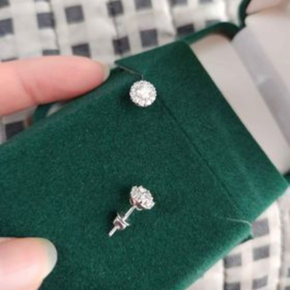 Helzberg Diamonds Jewelry - Moisanite. 5 ctw whit gold earrings